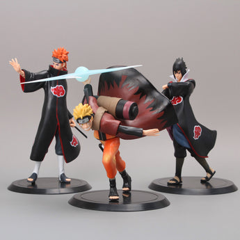 NARUTO: Uzumaki Naruto + Pain + Uchiha Sasuke Action Figure Model 3pcs/set